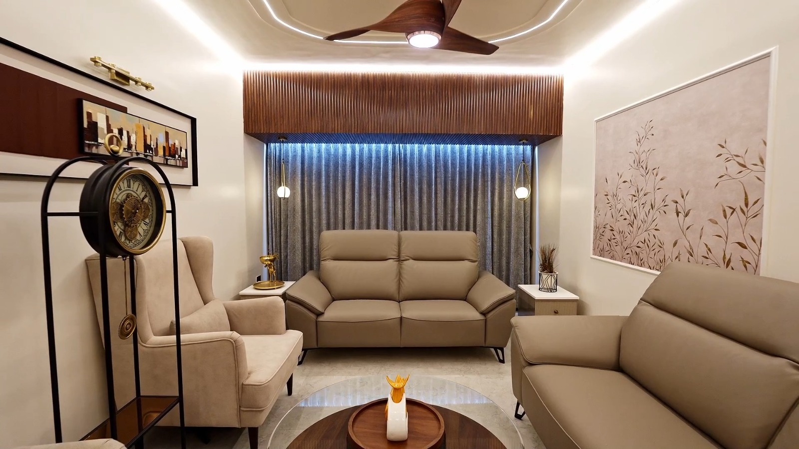 Contemporary living room interior design in Bangalore